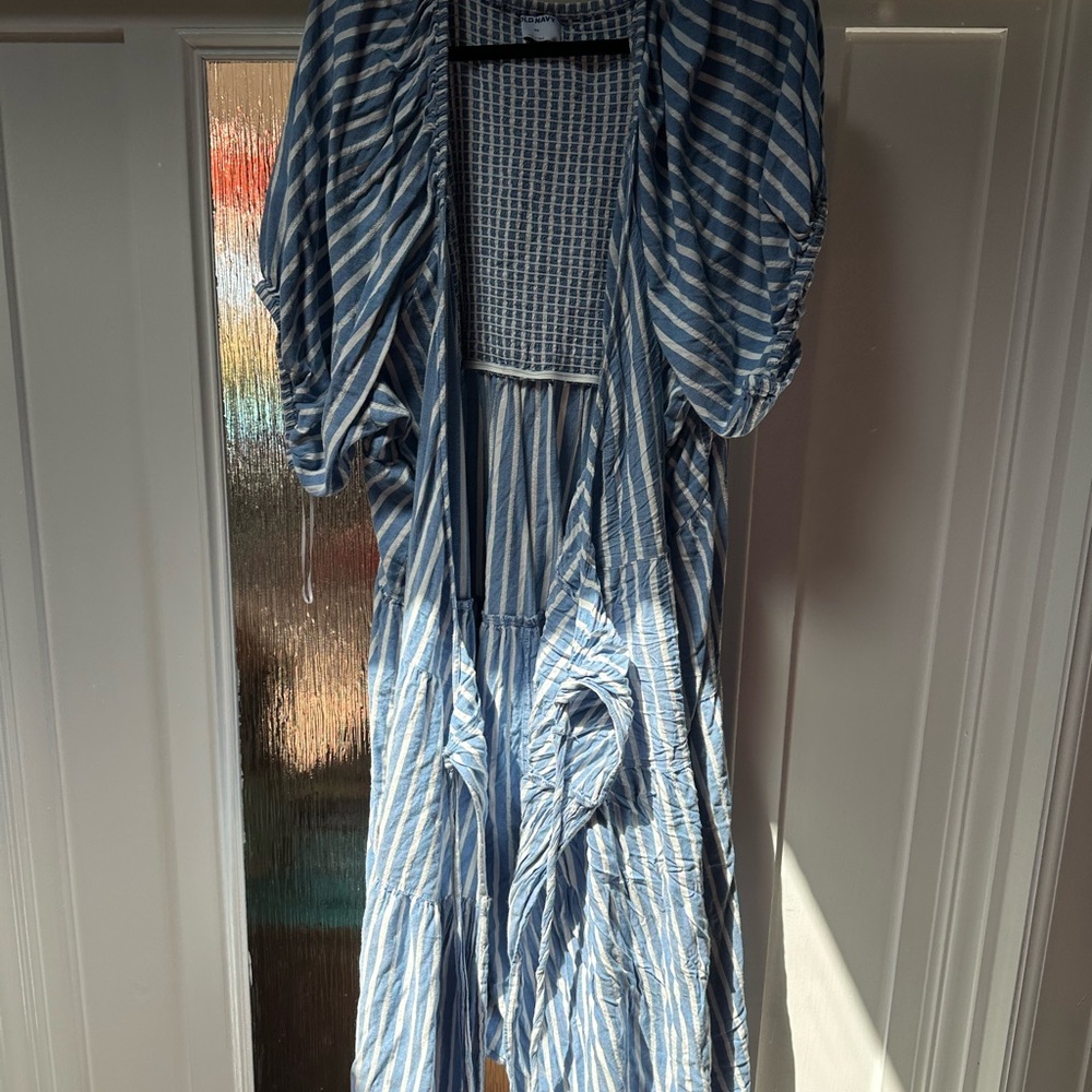Old Navy Blue and White Checkered Top